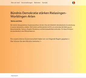 Webseite: Bündnis Demokratie