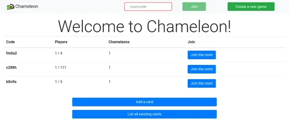 Webseite: Chameleon Online